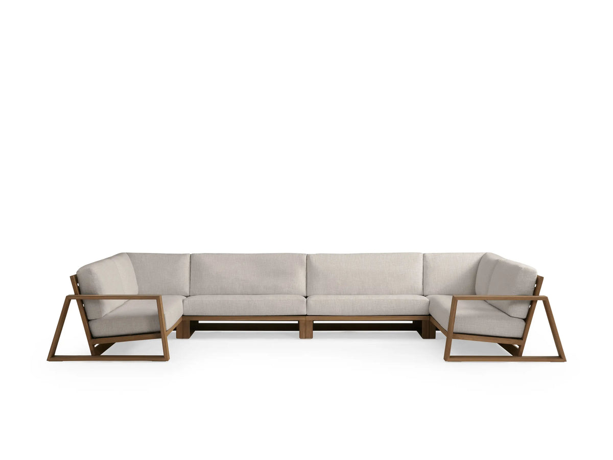 Canyon Outdoor Teak Four-Piece Sectional