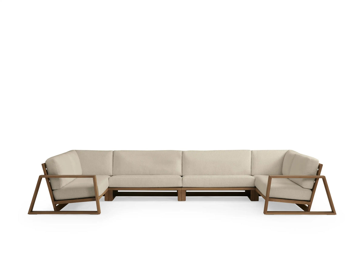 Canyon Outdoor Teak Four-Piece Sectional
