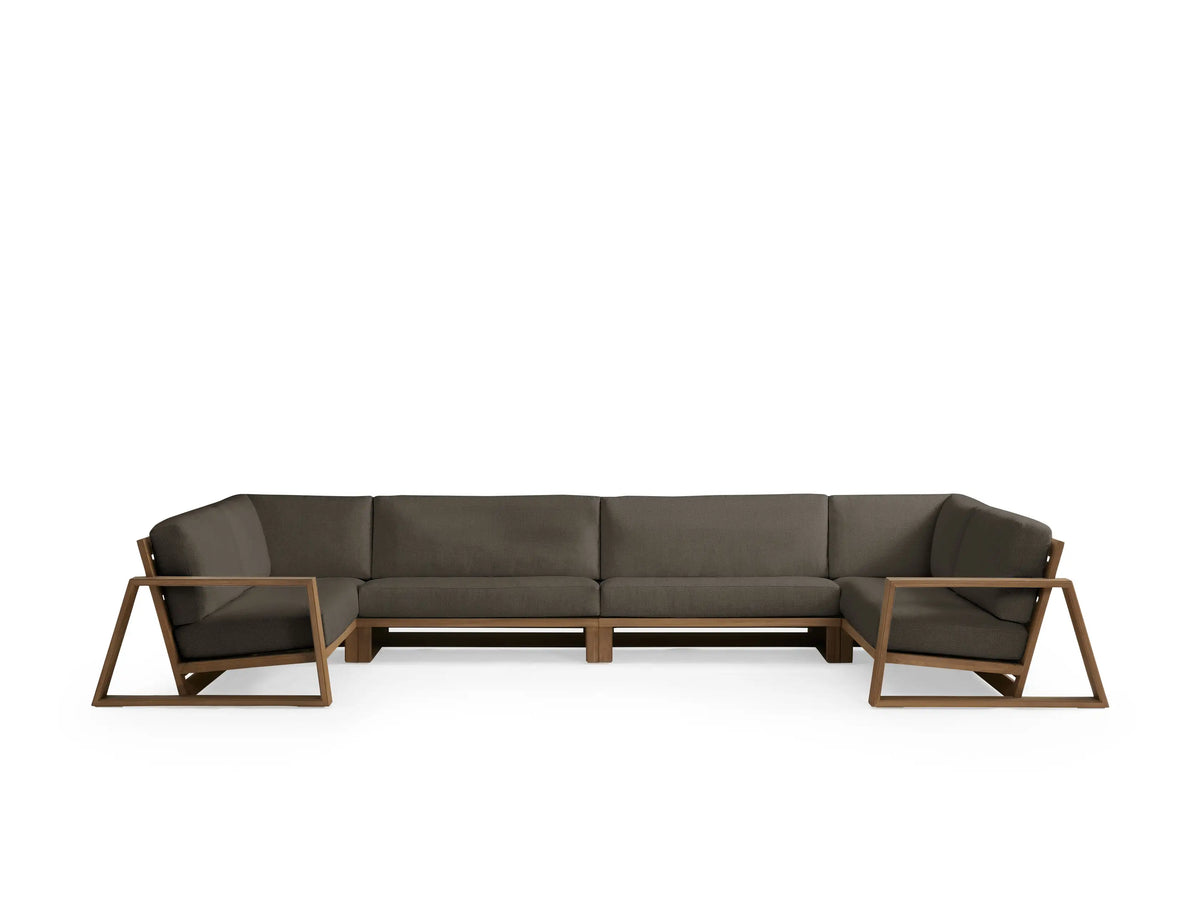 Canyon Outdoor Teak Four-Piece Sectional