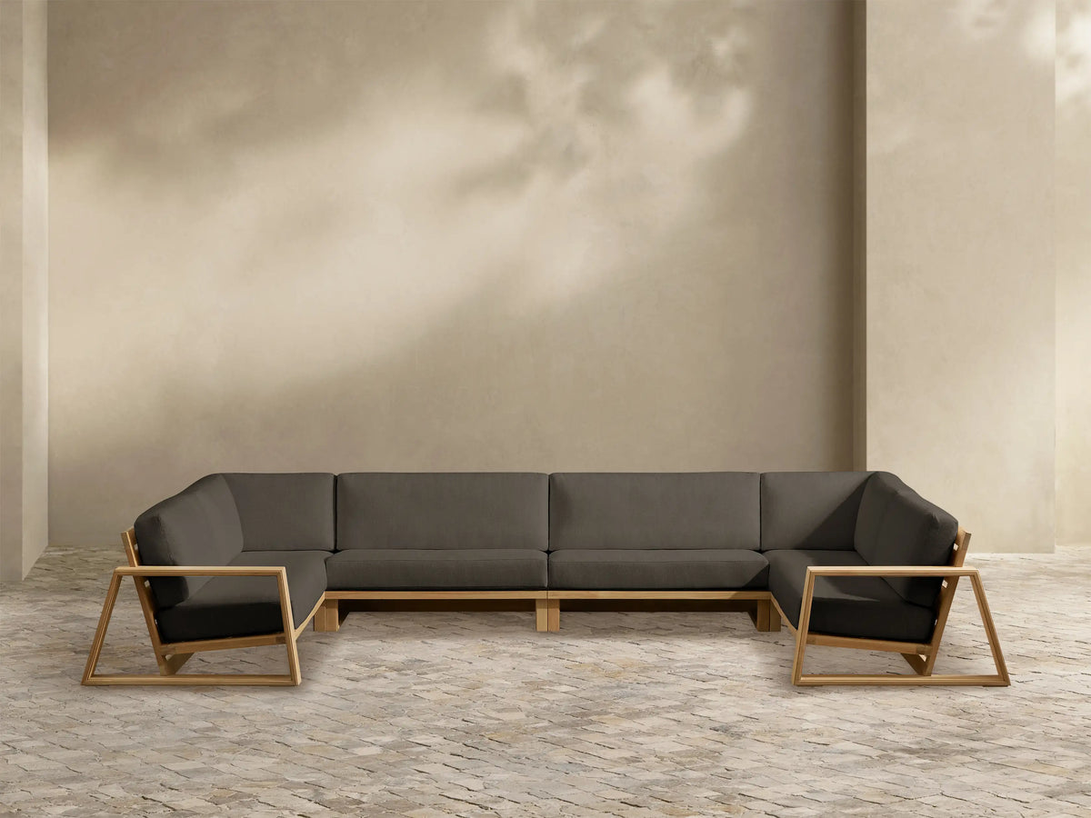 Canyon Outdoor Teak Four-Piece Sectional