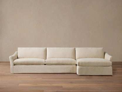Helena Slipcovered Two Piece Chaise Sectional