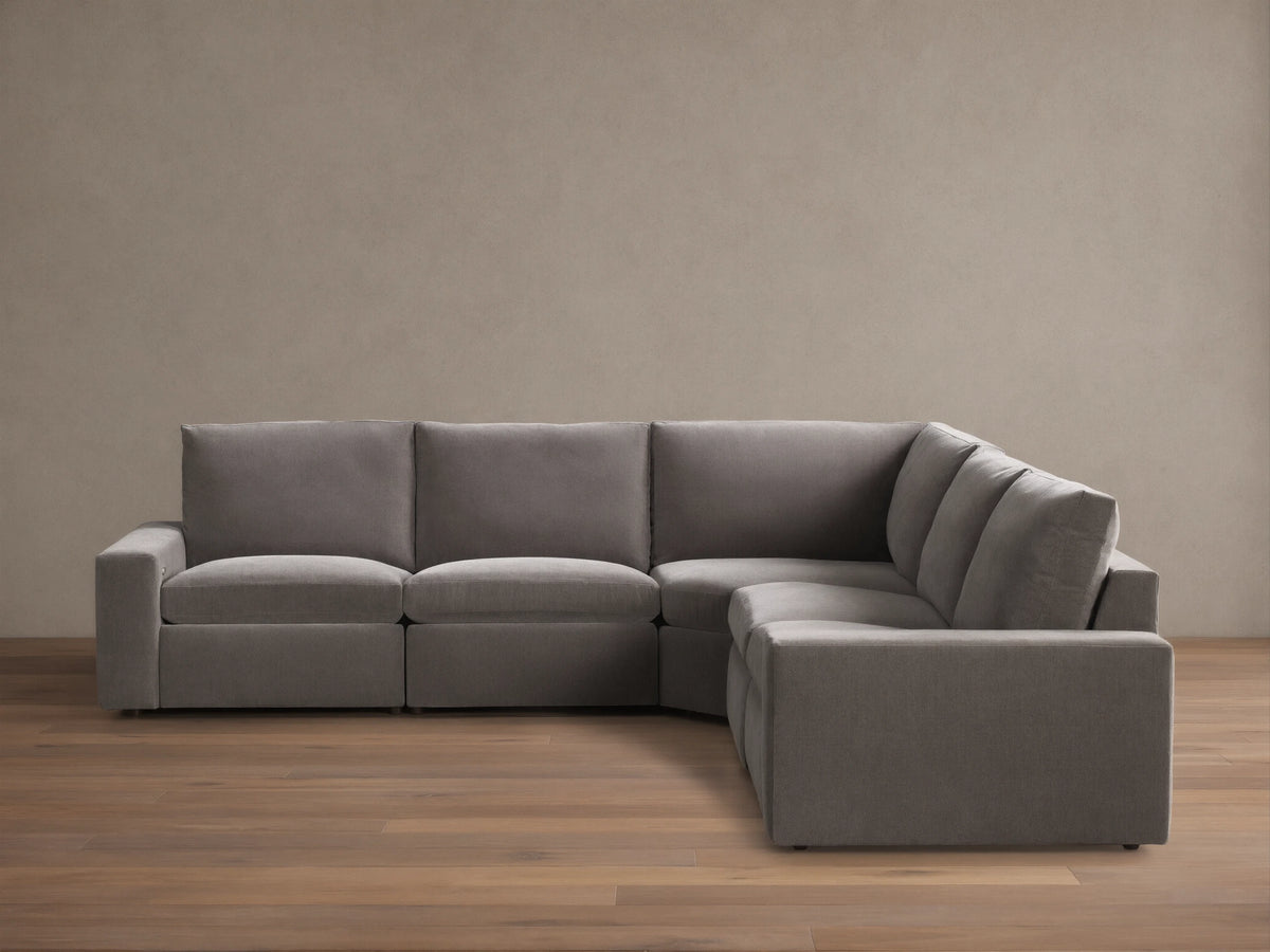 Kipton Wide Arm Five-Piece Motion Corner Sectional