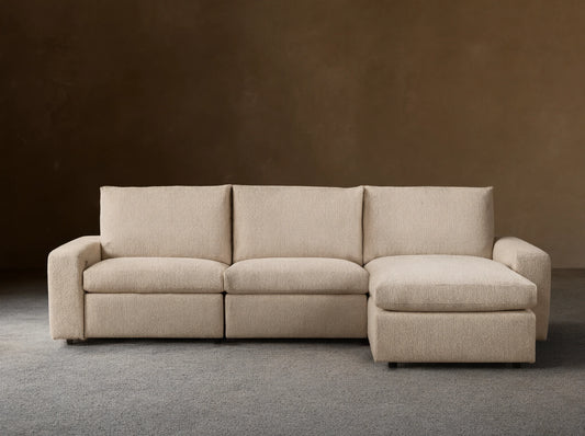 Kipton Wide Arm Upholstered Three Piece Left Arm Motion Chaise Sectional in Promise Ecru (1 of 1)