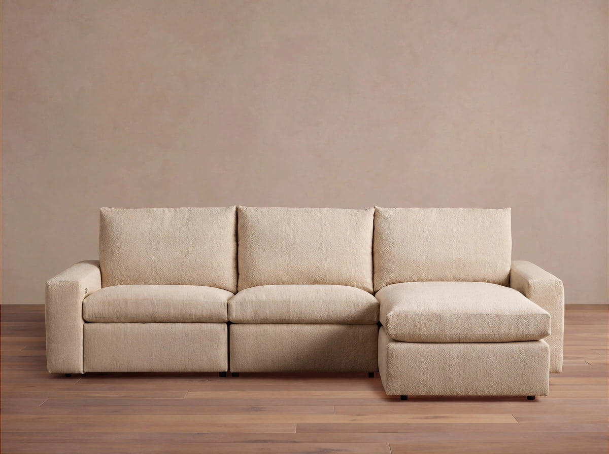 Kipton Wide Arm Three-Piece Motion Chaise Sectional