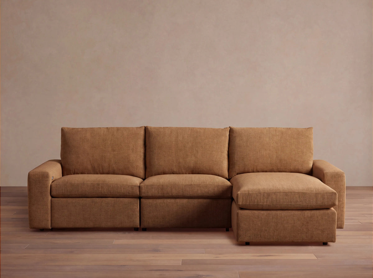Kipton Wide Arm Three-Piece Motion Chaise Sectional