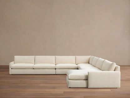 Kipton Slim Arm Five-Piece Chaise Sectional