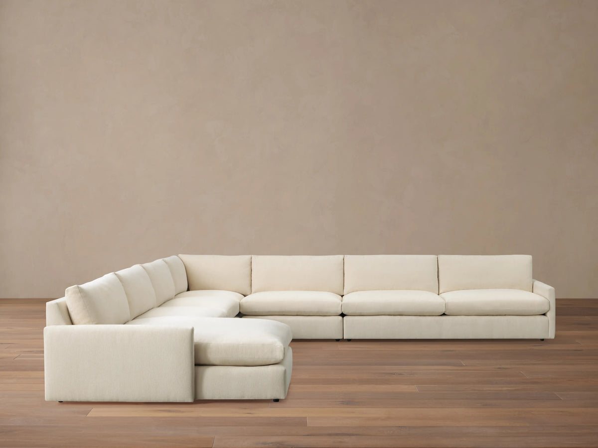 Kipton Slim Arm Five-Piece Chaise Sectional