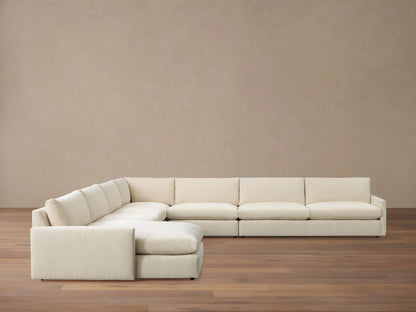 Kipton Slim Arm Five-Piece Chaise Sectional