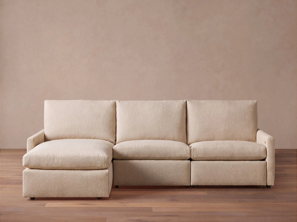 Kipton Upholstered Three Piece Left Arm Motion Chaise Sectional in Promise Ecru (1 of 1)