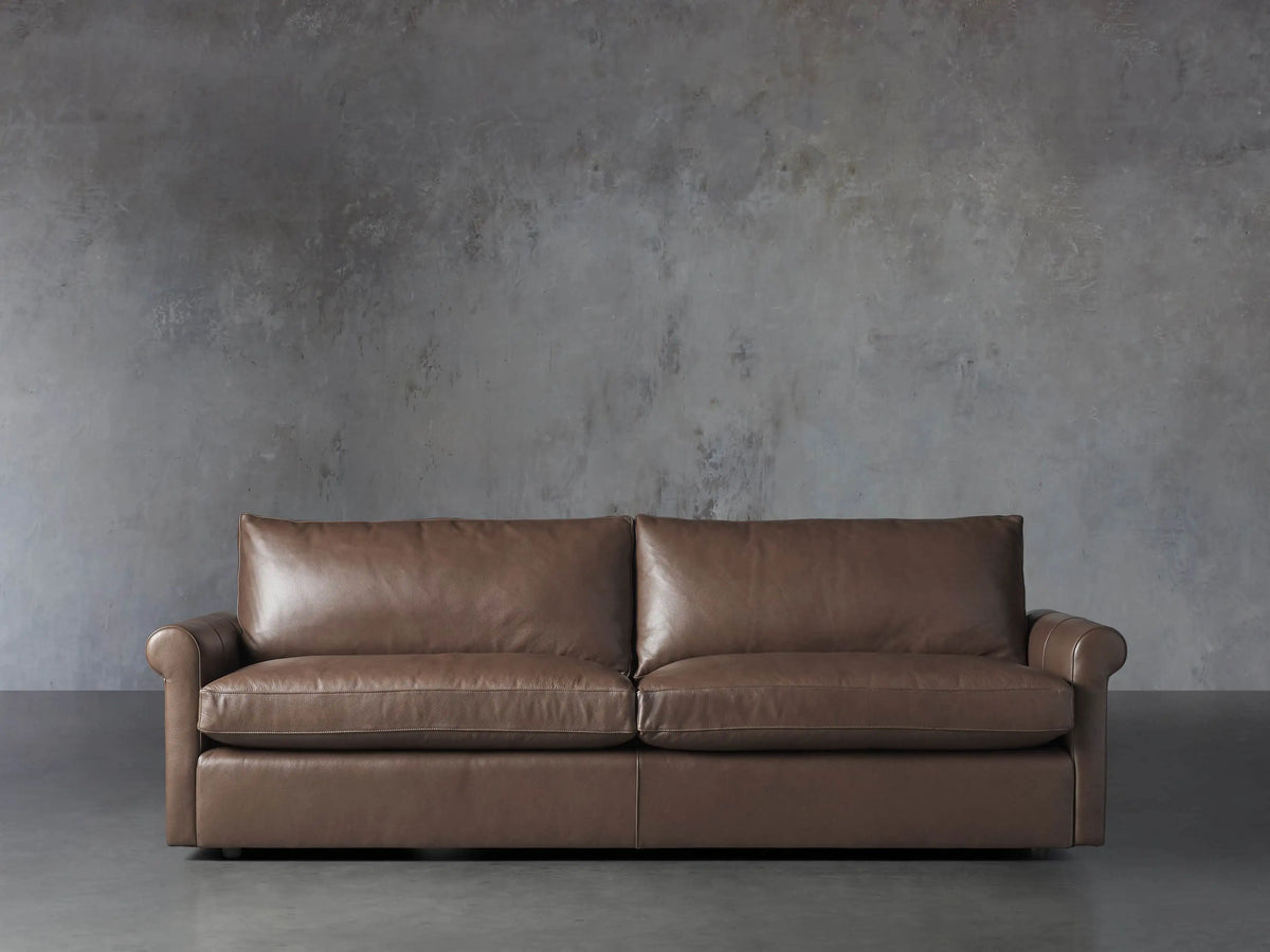 Kipton Leather Rolled Arm Sofa
