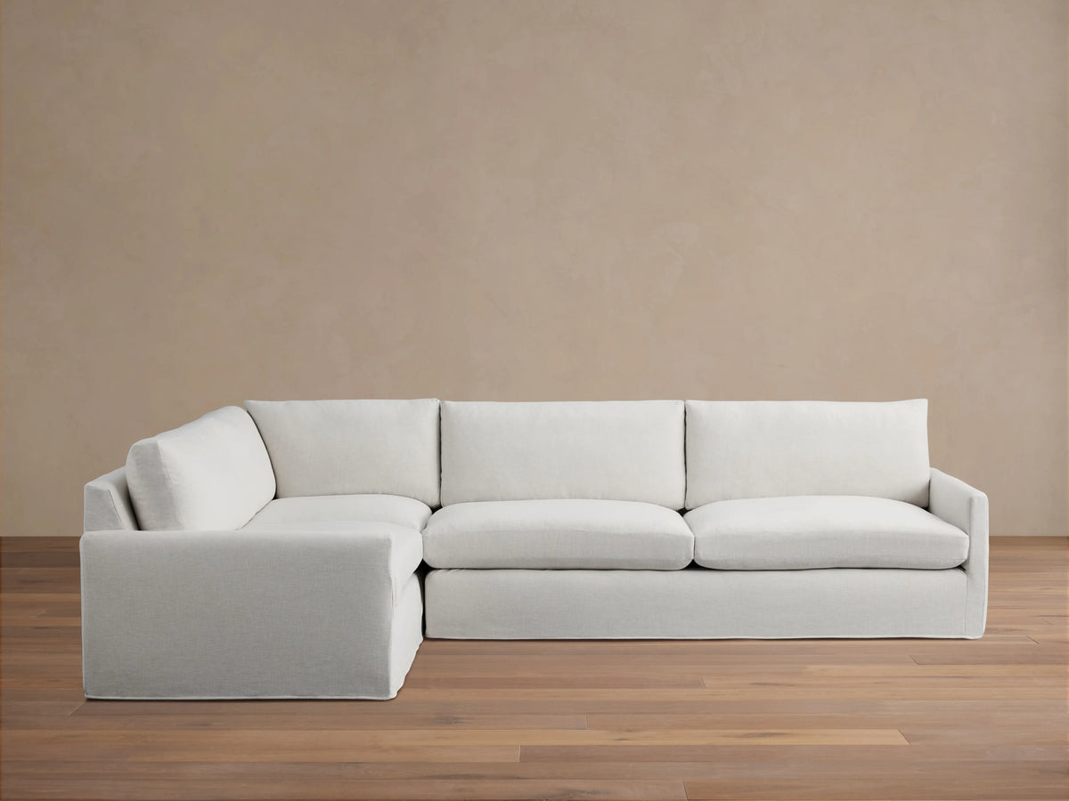 Kipton Slim Arm Slipcovered Two-Piece Sectional