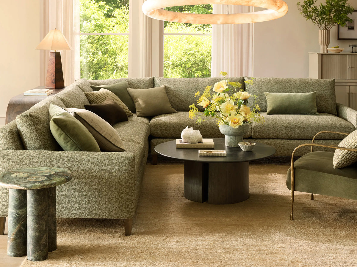 Kipton Slim Arm Elevated Three-Piece Corner Sectional