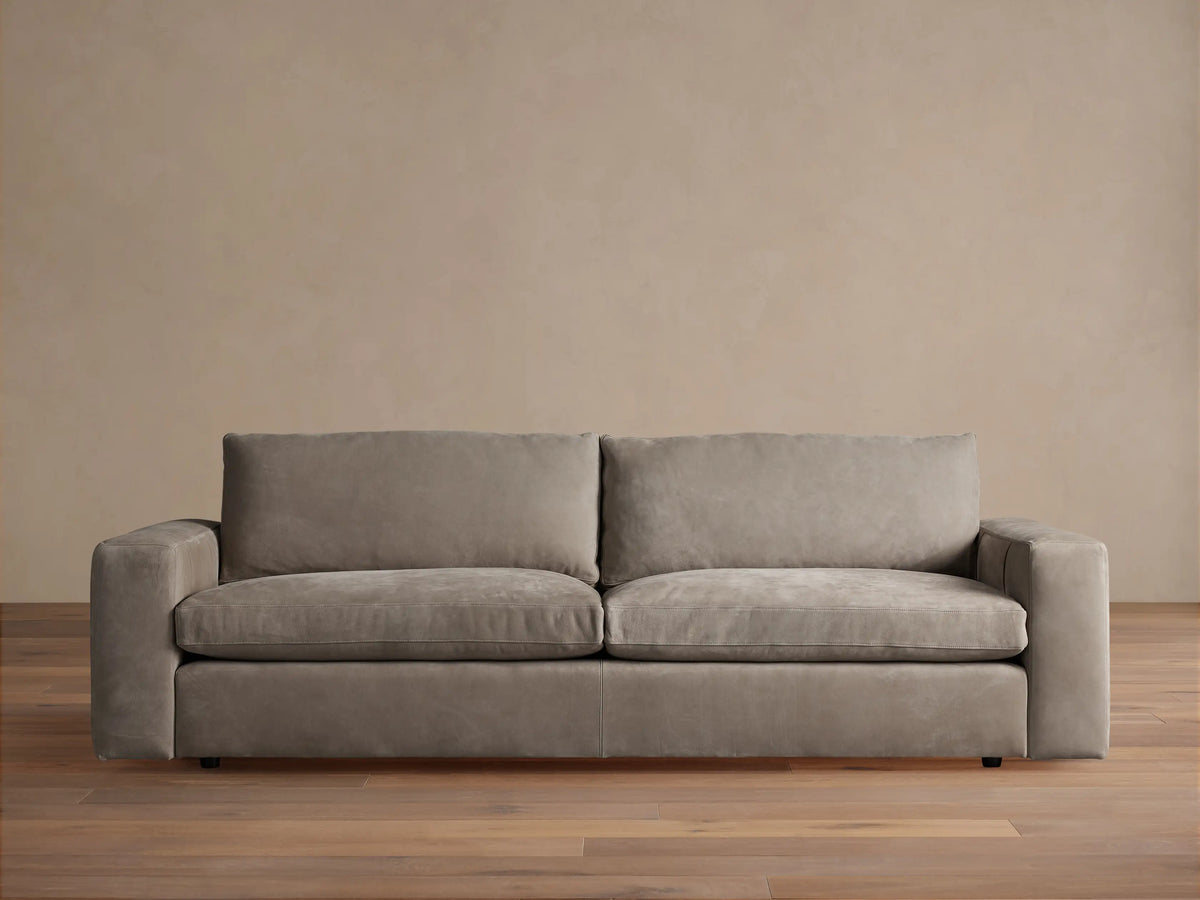 Kipton Wide Arm Nubuck Leather Sofa