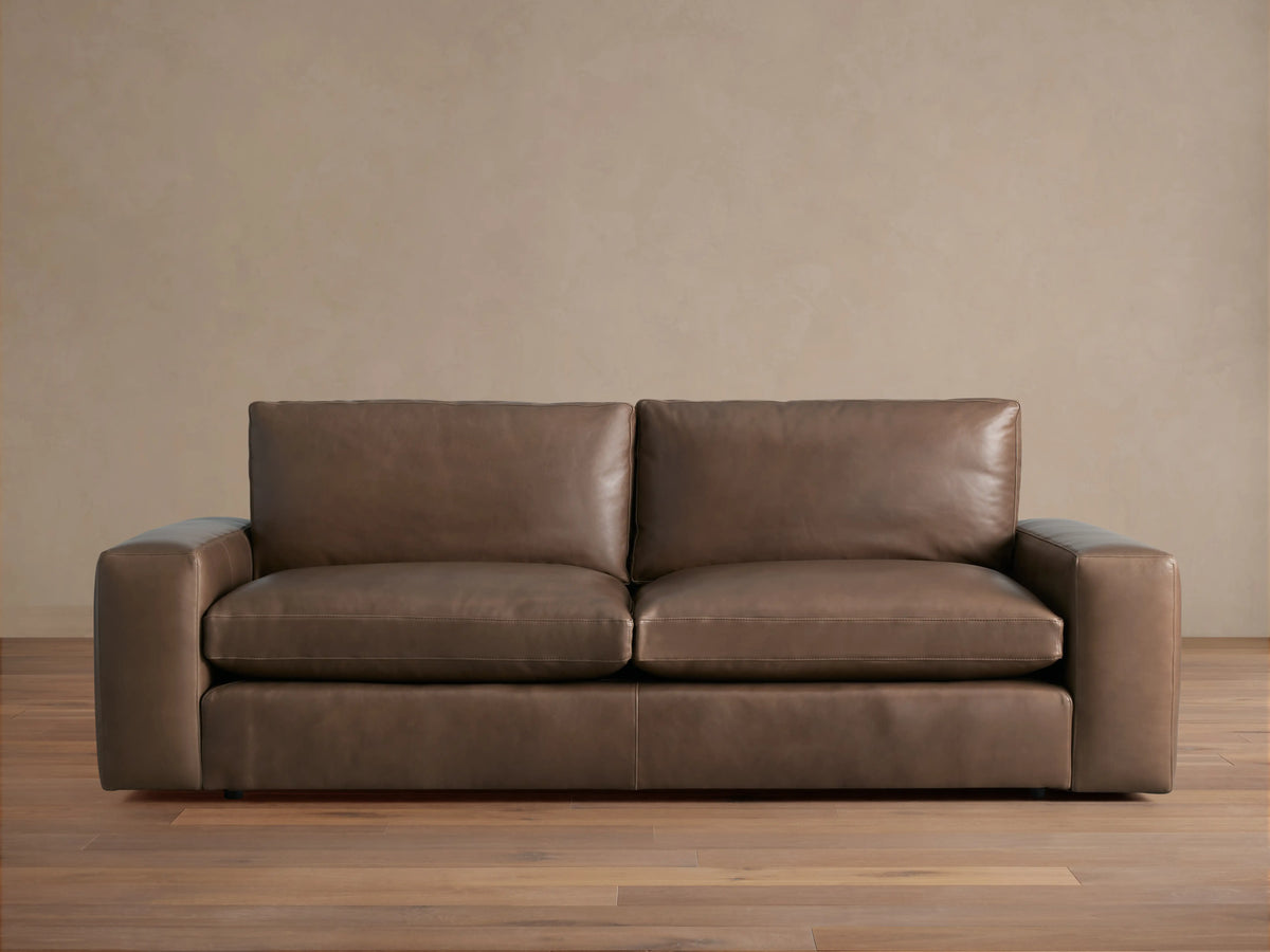 Kipton Wide Arm Leather Sofa