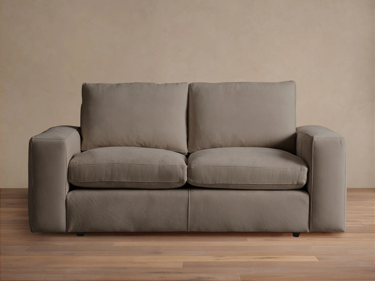 Kipton Wide Arm Nubuck Leather Sofa
