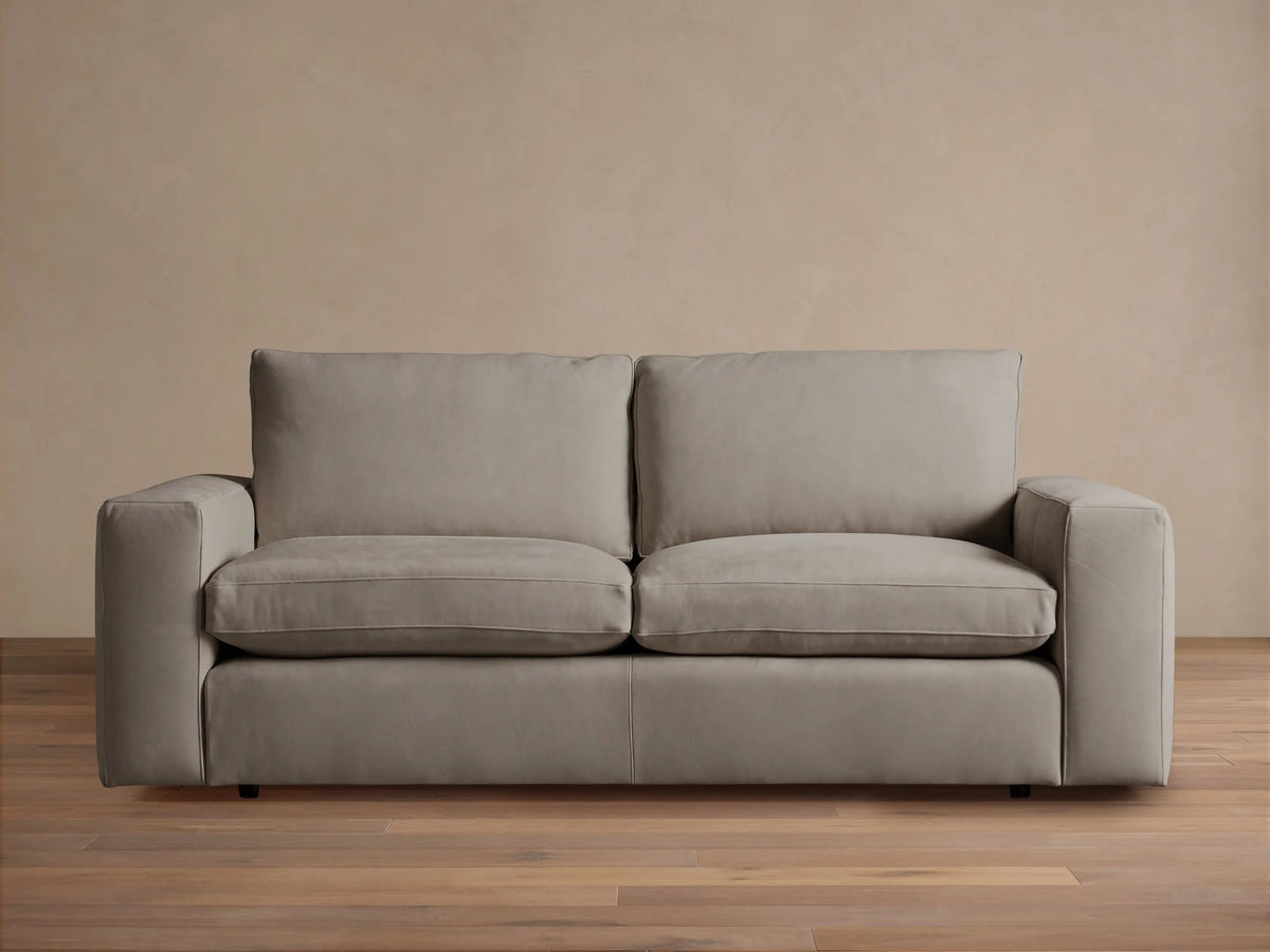 Kipton Wide Arm Nubuck Leather Sofa