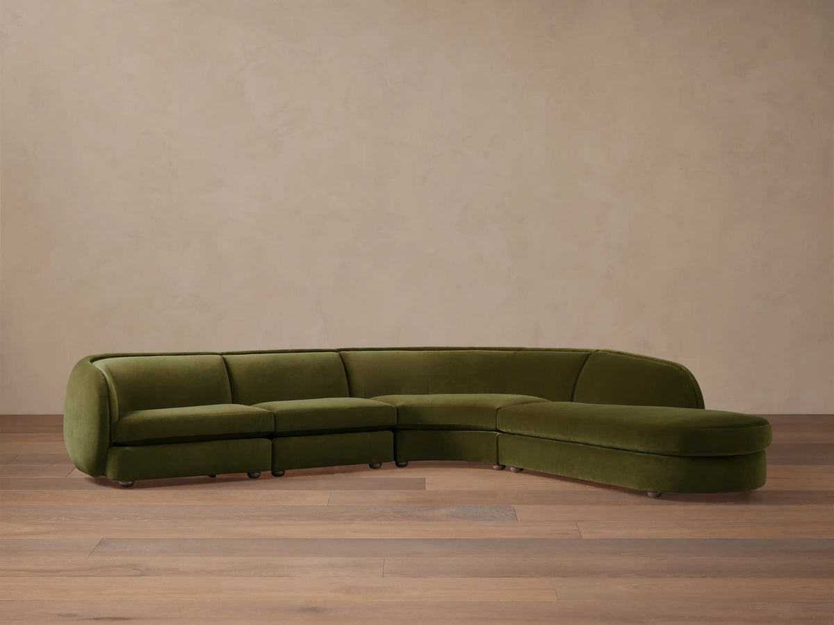 Milana Four-Piece Bumper Sectional