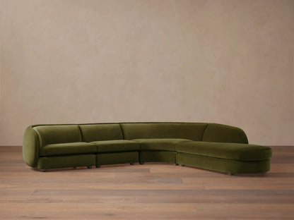 Milana Four-Piece Bumper Sectional