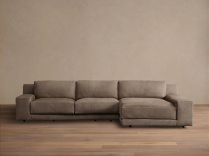 Novoli Nubuck Leather Two-Piece Chaise Sectional