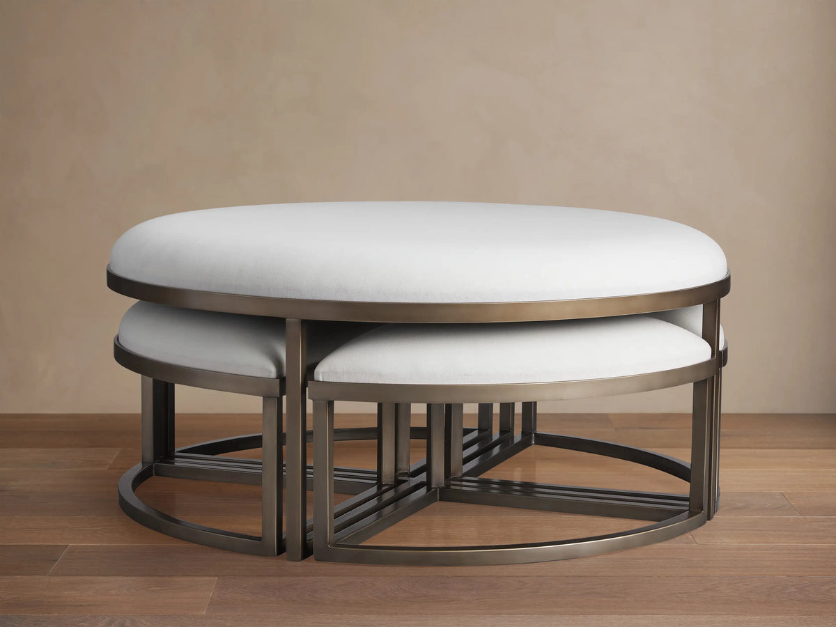Palmer Upholstered Round Nesting Ottoman