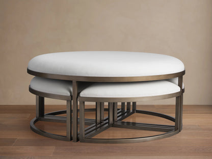 Palmer Upholstered Round Nesting Ottoman