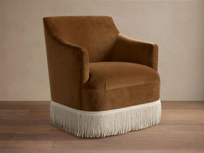Savannah Swivel Chair with Fringe