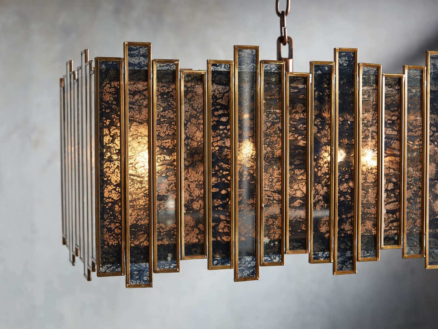 Antiqued Mirror Lantern Chandelier
