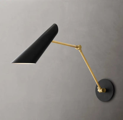 Black Cone Brass Reading Sconce