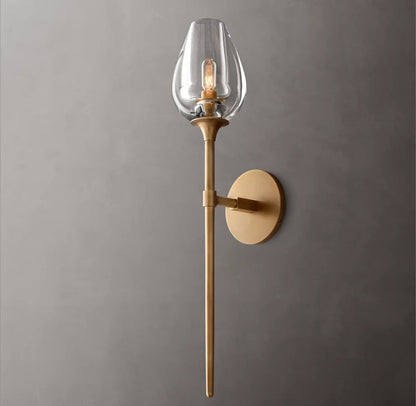 Carved Crystal Tulip Wall Light