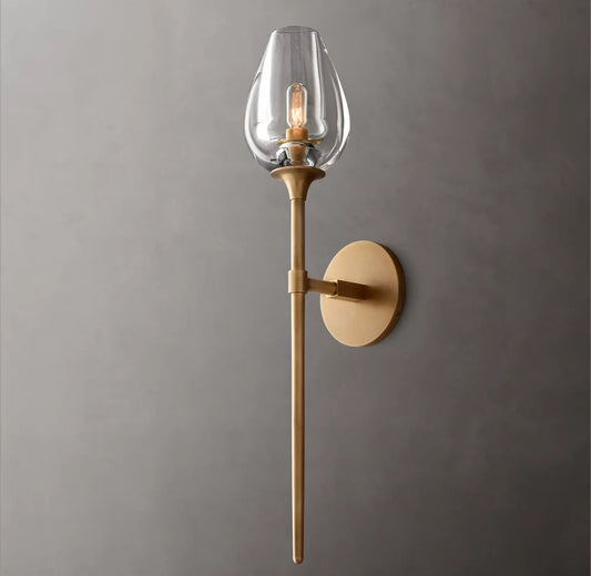 Carved Crystal Tulip Wall Light