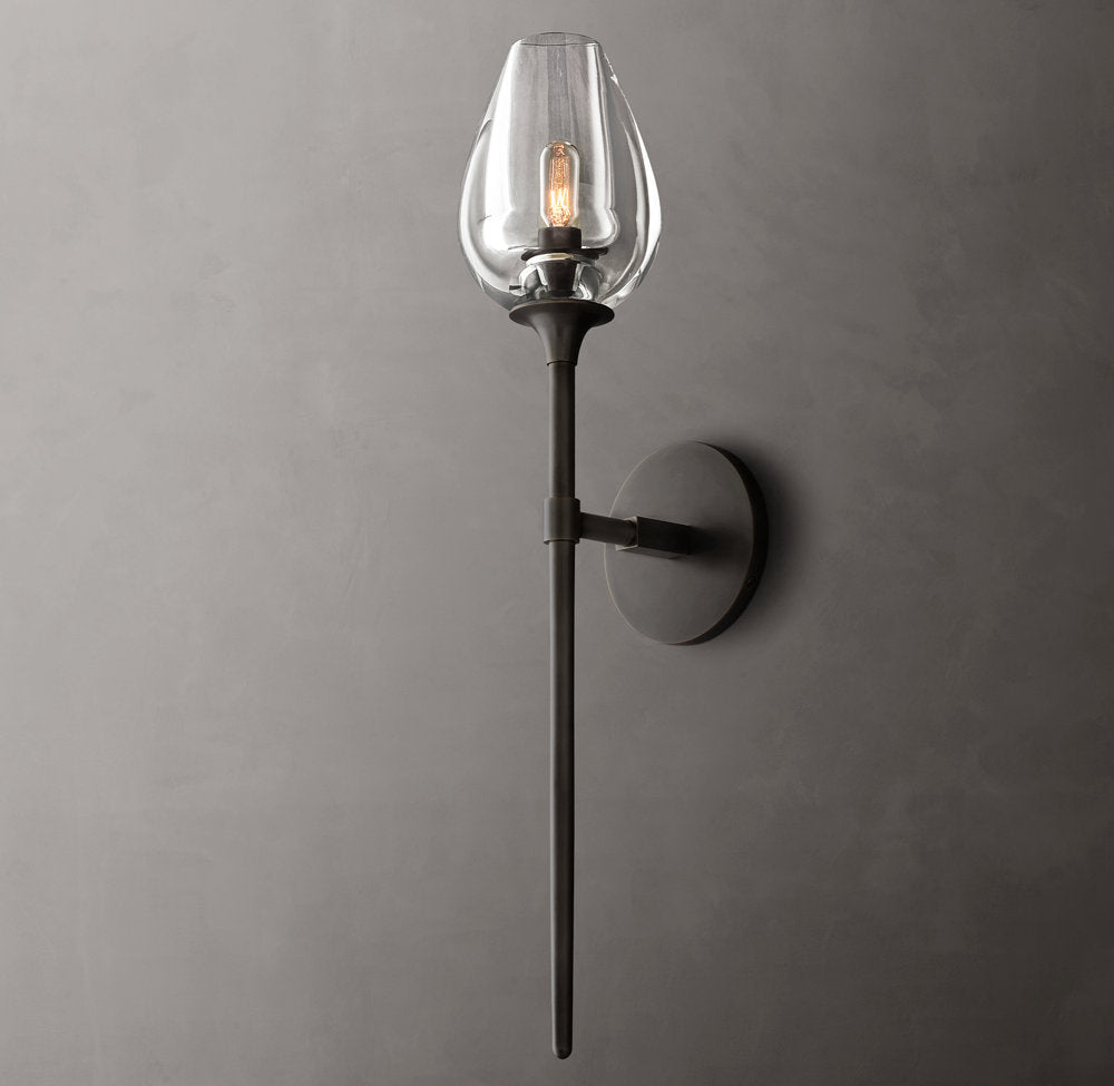 Carved Crystal Tulip Wall Light