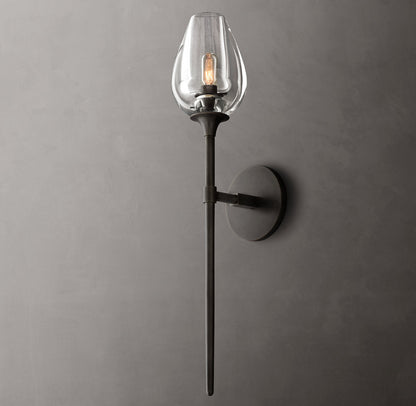 Carved Crystal Tulip Wall Light