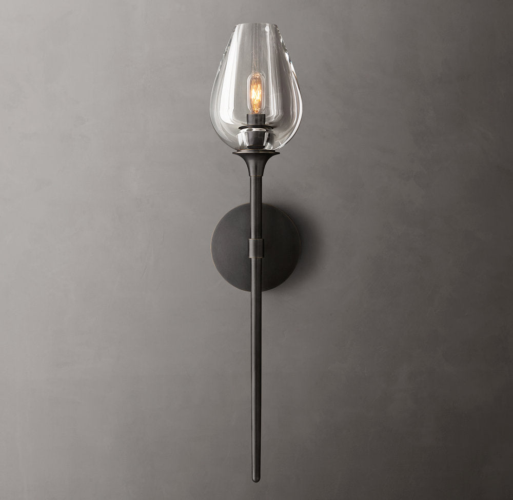 Carved Crystal Tulip Wall Light