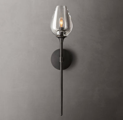 Carved Crystal Tulip Wall Light