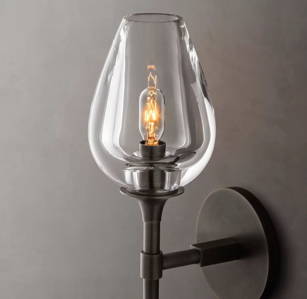 Carved Crystal Tulip Wall Light