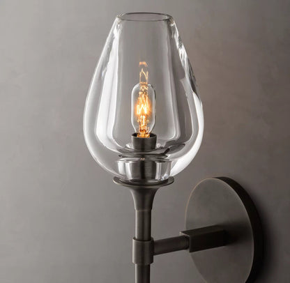 Carved Crystal Tulip Wall Light