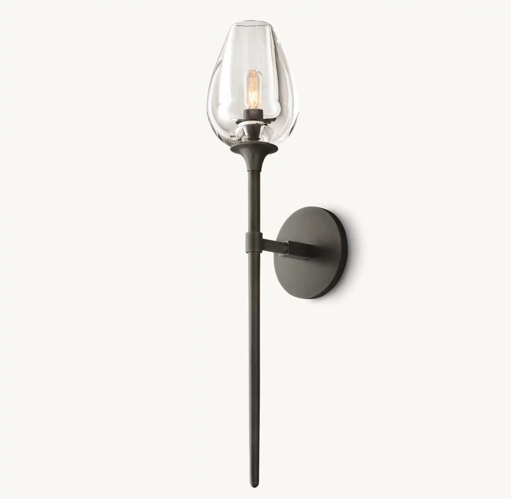 Carved Crystal Tulip Wall Light