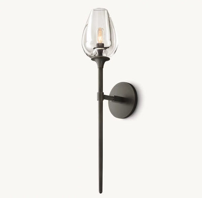 Carved Crystal Tulip Wall Light