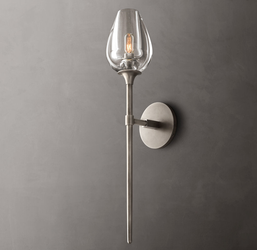 Carved Crystal Tulip Wall Light