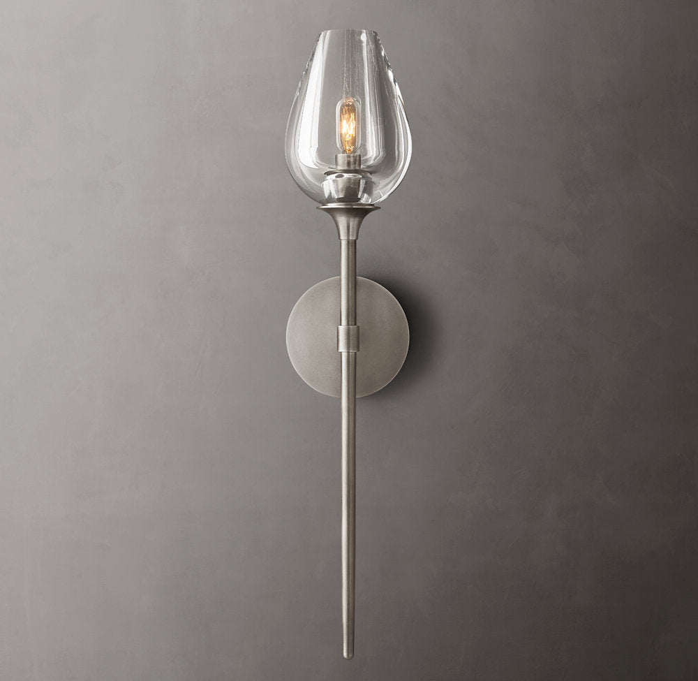 Carved Crystal Tulip Wall Light