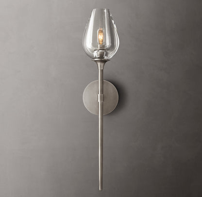 Carved Crystal Tulip Wall Light
