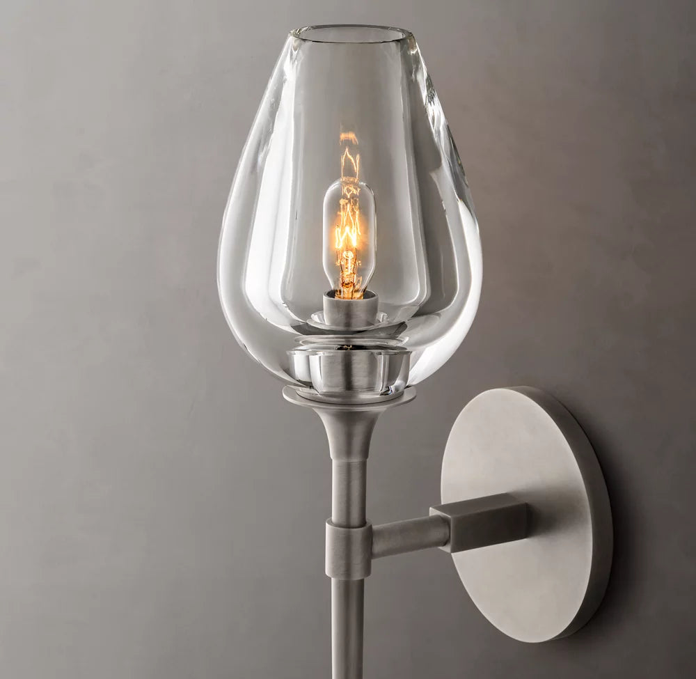 Carved Crystal Tulip Wall Light