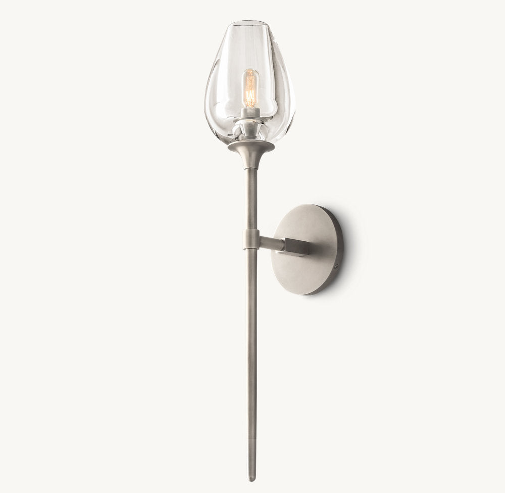 Carved Crystal Tulip Wall Light