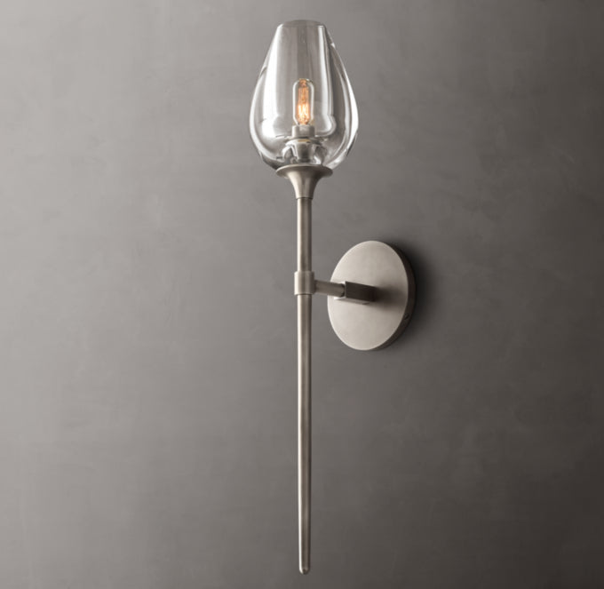 Carved Crystal Tulip Wall Light
