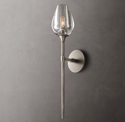 Carved Crystal Tulip Wall Light