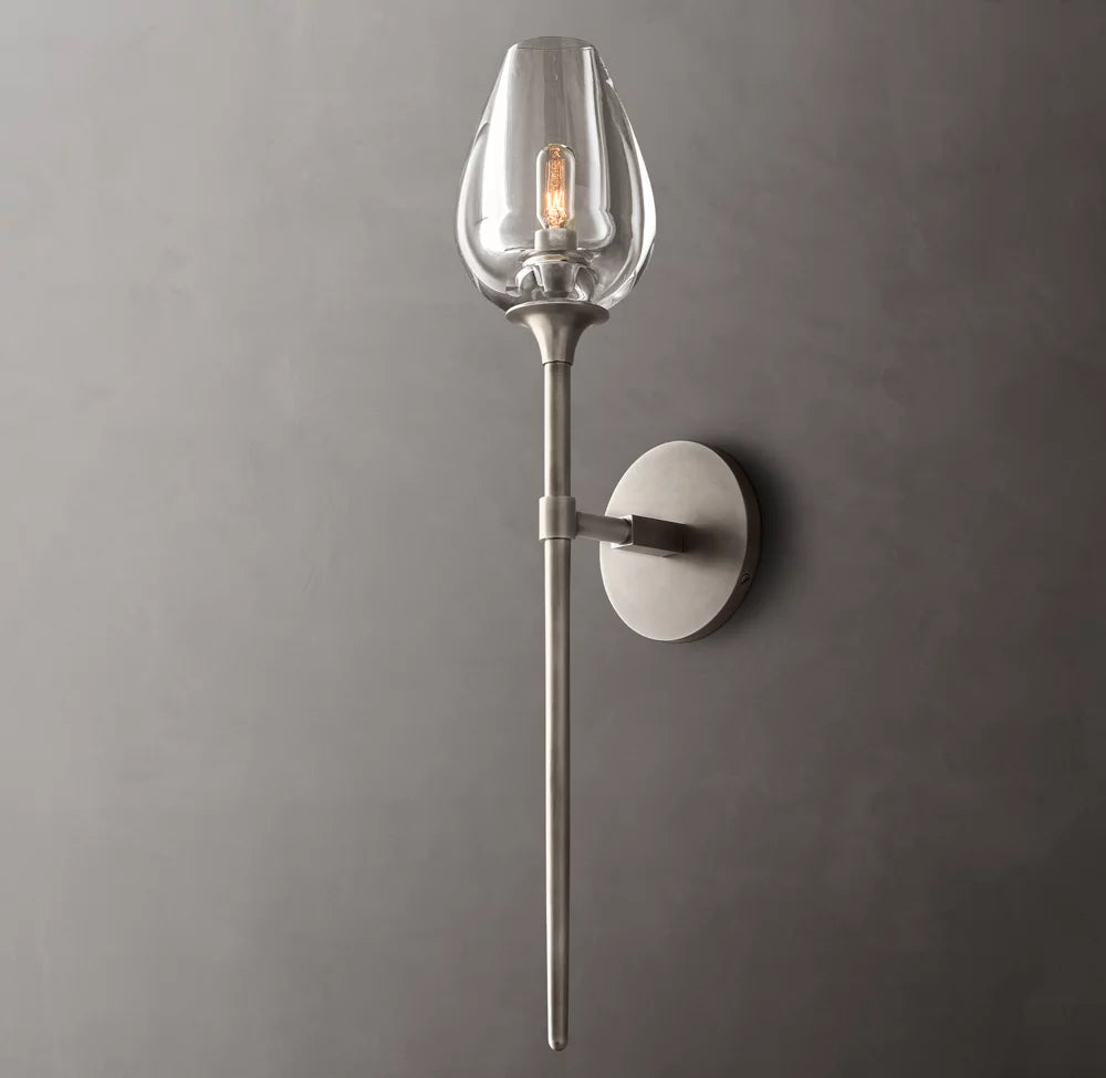 Carved Crystal Tulip Wall Light
