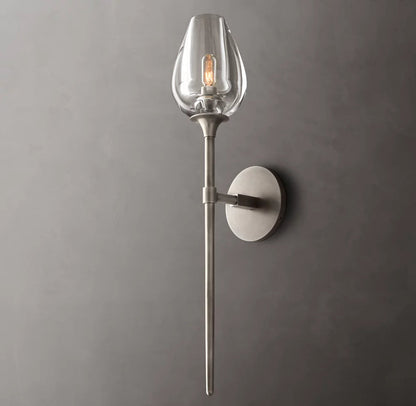 Carved Crystal Tulip Wall Light