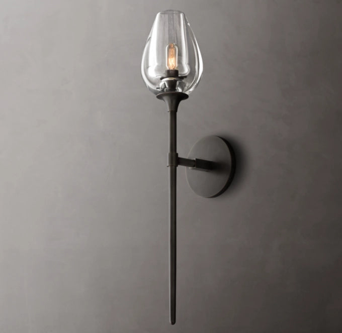 Carved Crystal Tulip Wall Light