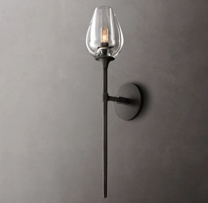 Carved Crystal Tulip Wall Light