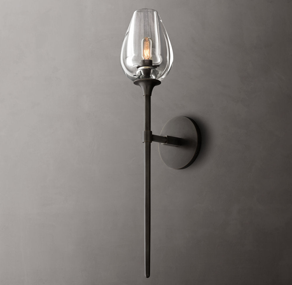 Carved Crystal Tulip Wall Light